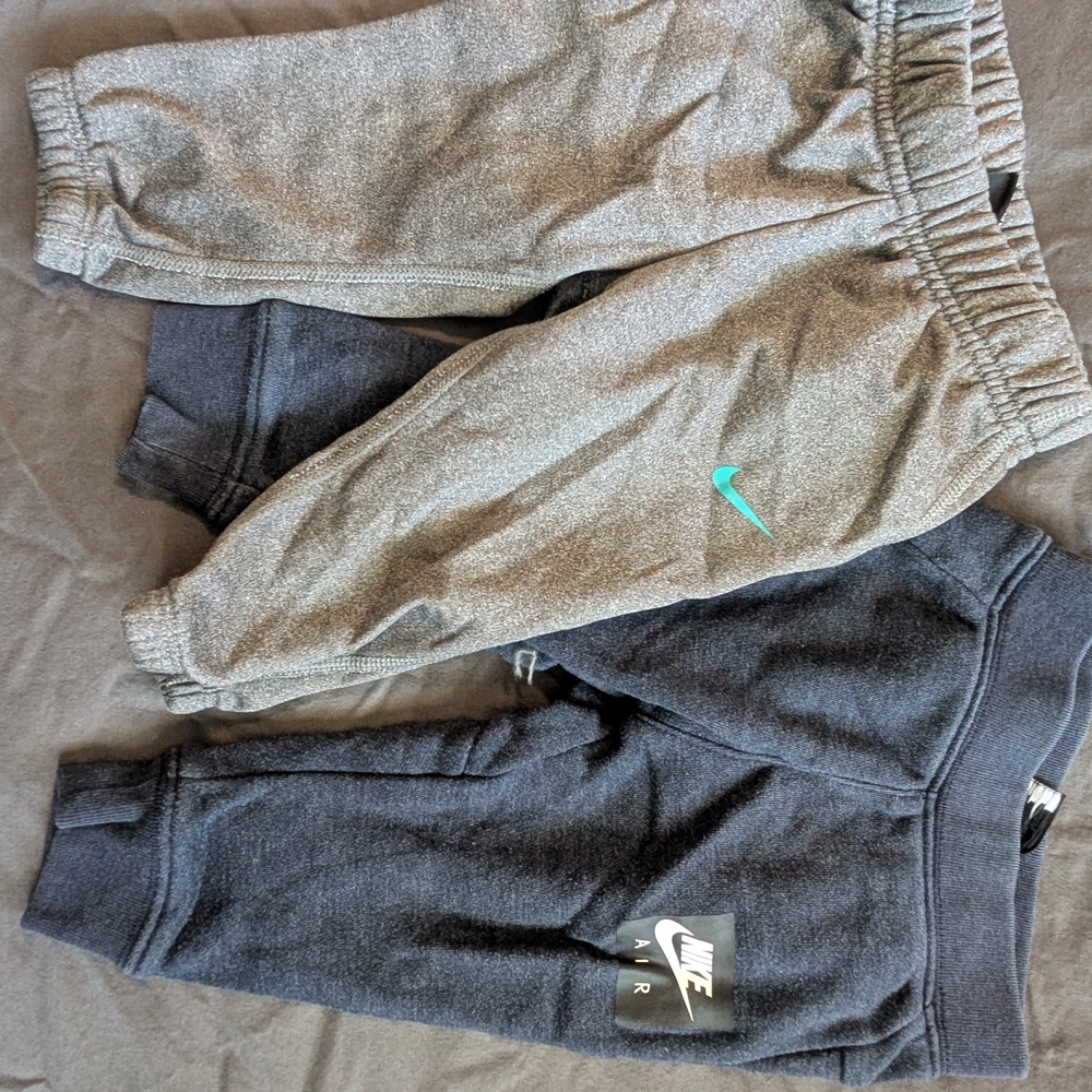 Nike Kids' Gray and Black Jogger Pants Set